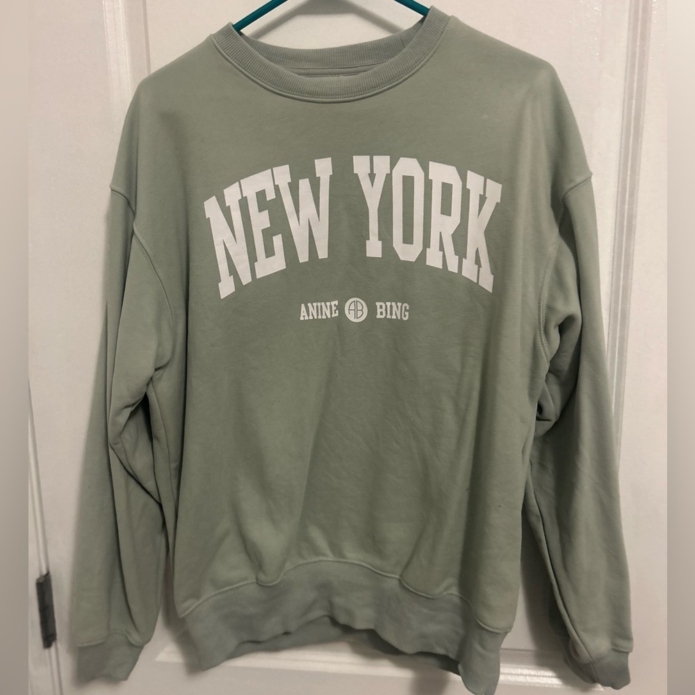 Anine Bing New York Sweatshirt in Sage NWOT
